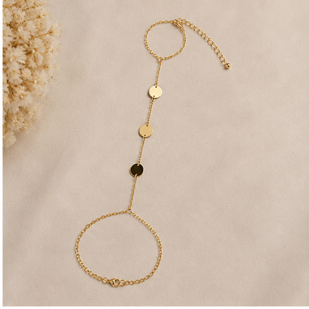 Minimal Gold Renk Şahmeran Bileklik – Plaka Detaylı