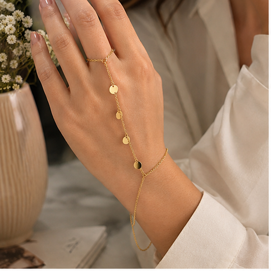 Minimal Gold Renk Şahmeran Bileklik – Plaka Detaylı