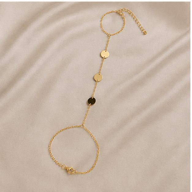 Minimal Gold Renk Şahmeran Bileklik – Plaka Detaylı